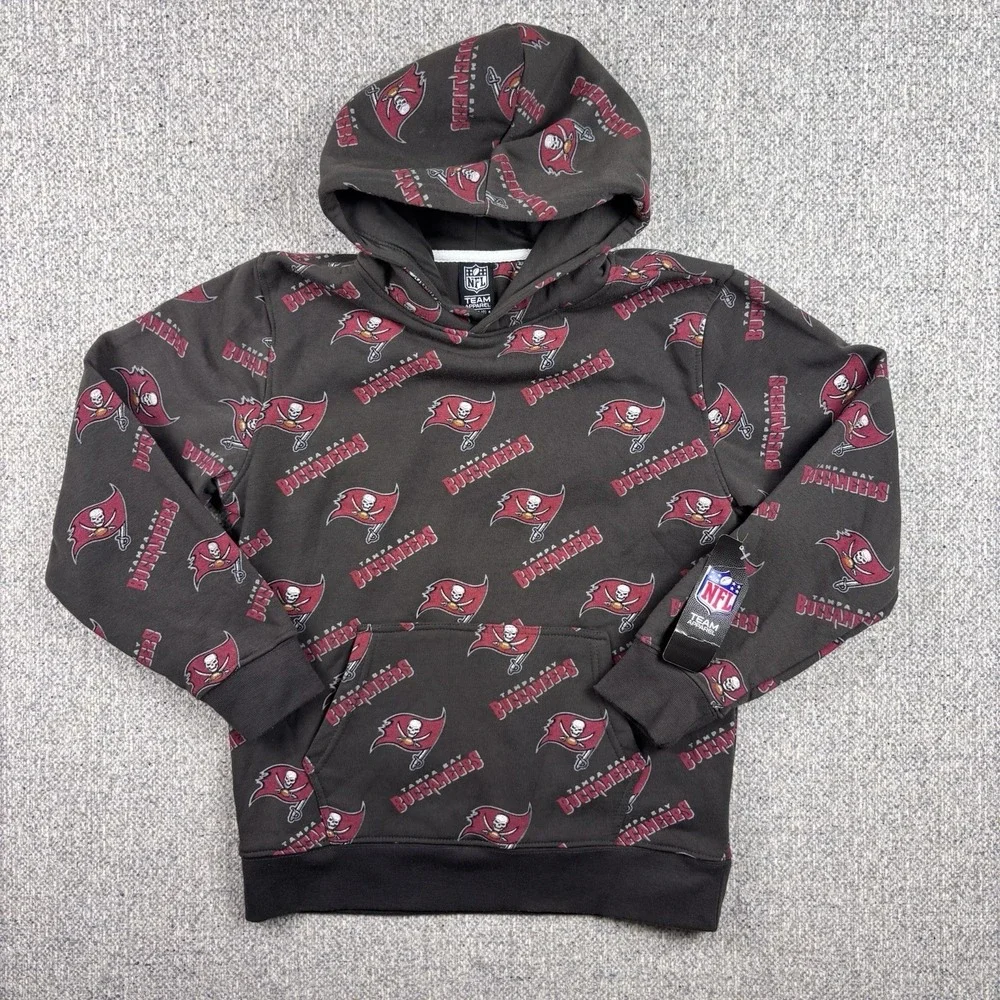 Tampa‎ Bay Buccaneers hoodie NFL Team Apparel Youth AOP Size M 10-12